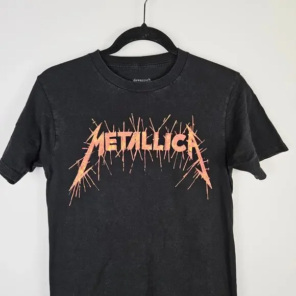 Vintage Style Metallica Band T-Shirt Womens Size Small Black Skull Graphic Metal - Picture 5 of 7